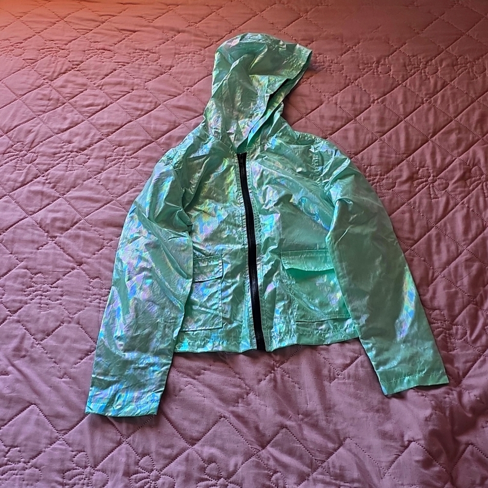 SIZE Large Girls Green Metallic JouJou Jacket